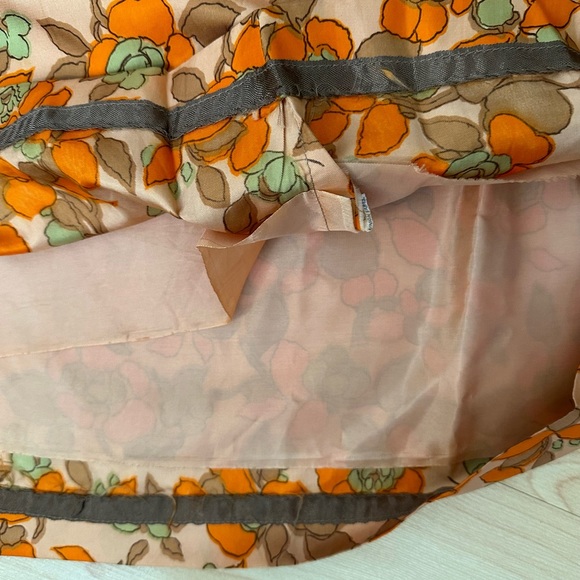 Vintage orange floral Mad Men dress size 10 - Picture 7 of 8